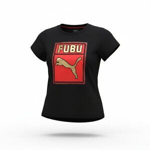 PUMA FUBU Box Logo Tee Womens Size XS Black NWT Hip Hop Streetwear